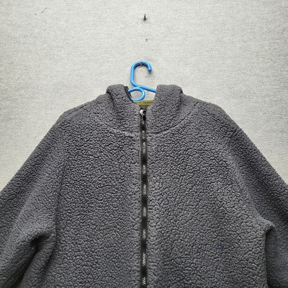 PINK Victoria's Secret‎ Women Jacket L Olive Green Fleece Reversible